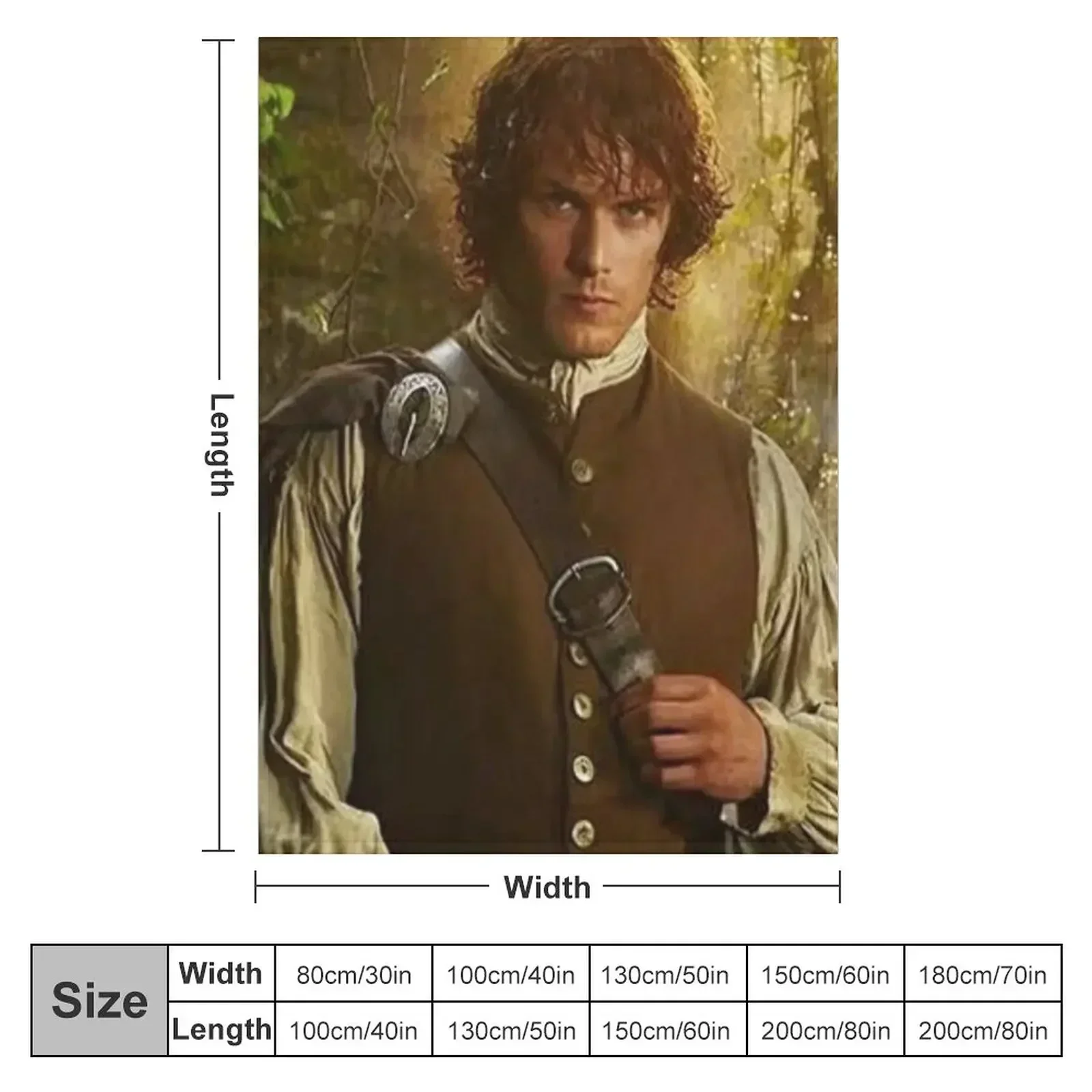 Sam Heughan Throw Blanket Flannel Fabric Bed linens Warm Soft Big Luxury Brand blankets and throws Blankets