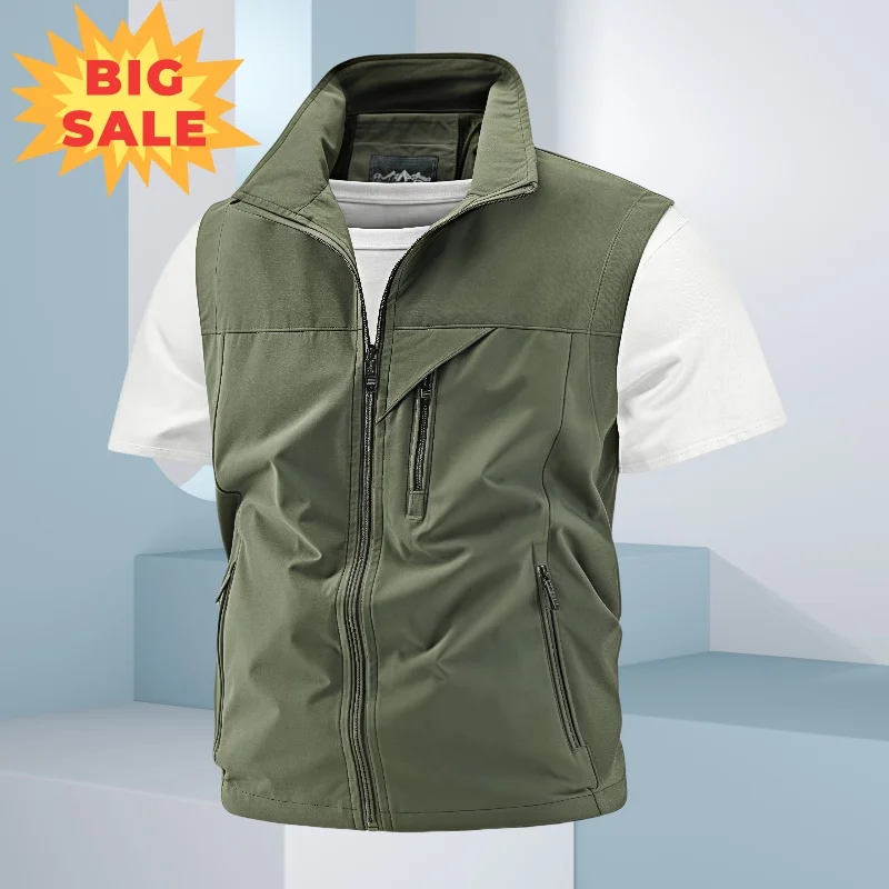 Trendy Fishing Vest Multi-Pocket Vest High-End Custom Text Logo Printed Brand Work and Leisure All-Match
