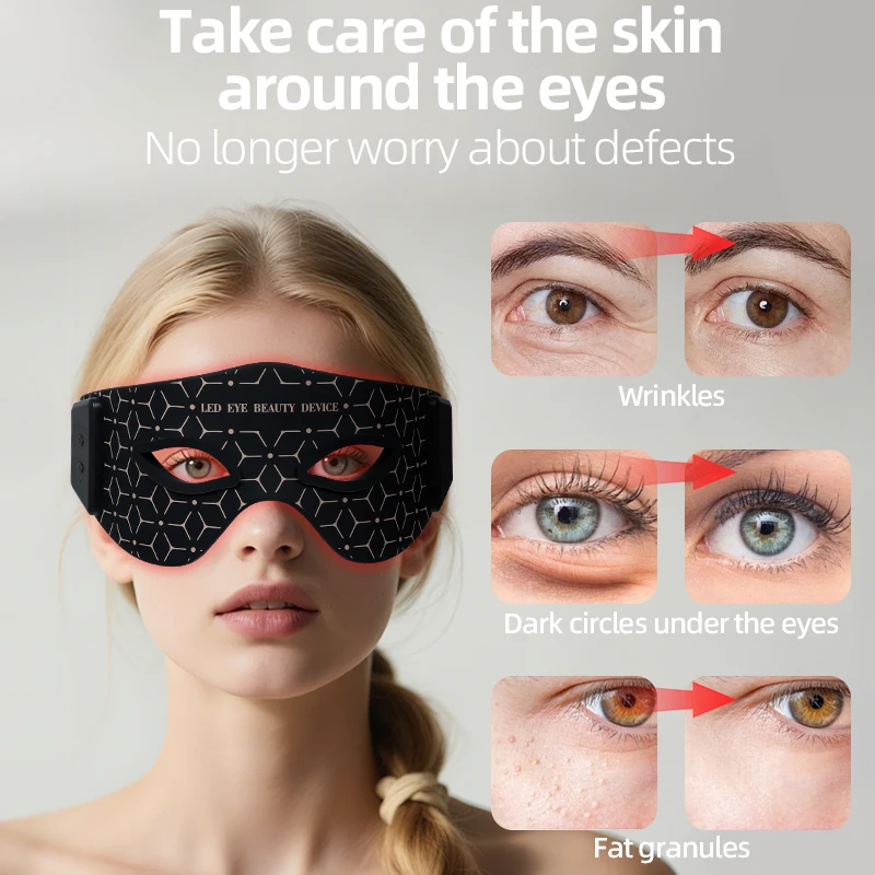 630NM 850NM Augenmaske Augenmassagegerät Schönheitspflegegerät Augenbeutelentferner Gerät Nahinfrarot Rotlichttherapie Augenmaskengerät