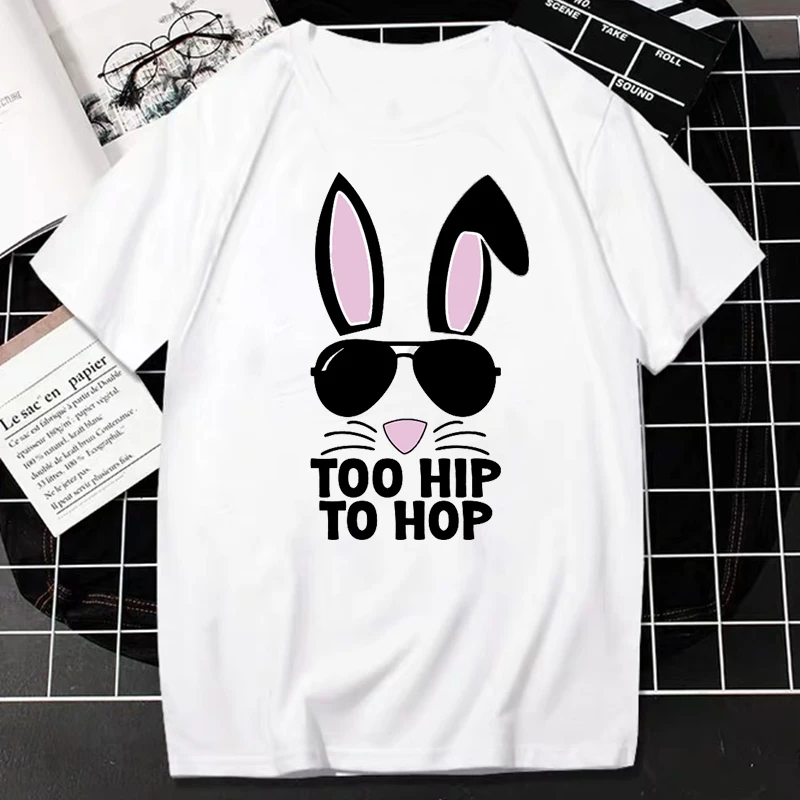 Easter Bunny TShirt กระต่ายอีสเตอร์วันไข่วันเด็กหญิงเด็ก Tee Casual แฟชั่น Streetwear Unisex เสื้อยืดขนาดใหญ่ Camisetas