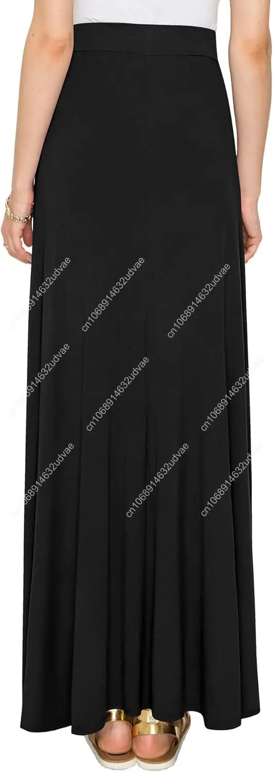 Lock and Love Gonna lunga svasata a vita alta casual comoda ed elegante da donna – Disponibile in opzioni stampate e solide