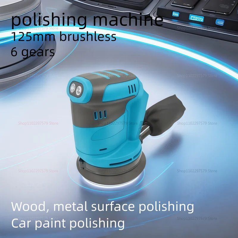 

125mm Brush Motor Cordless Orbital Sander for Wood Grinding Polishing and Waxing Compatible with Makita 18V Battery