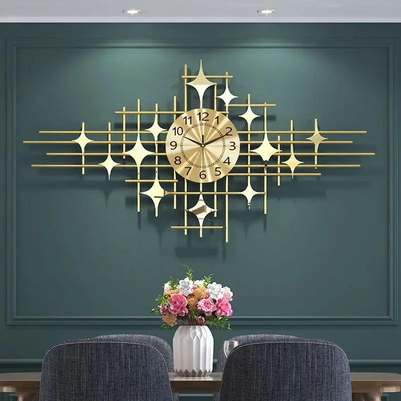

For Designer Long Big Size Wall Clock Unique Gold Bedrooms Fashion Upscale Watch Personalized 2023 New Reloj De Pared Home Decor