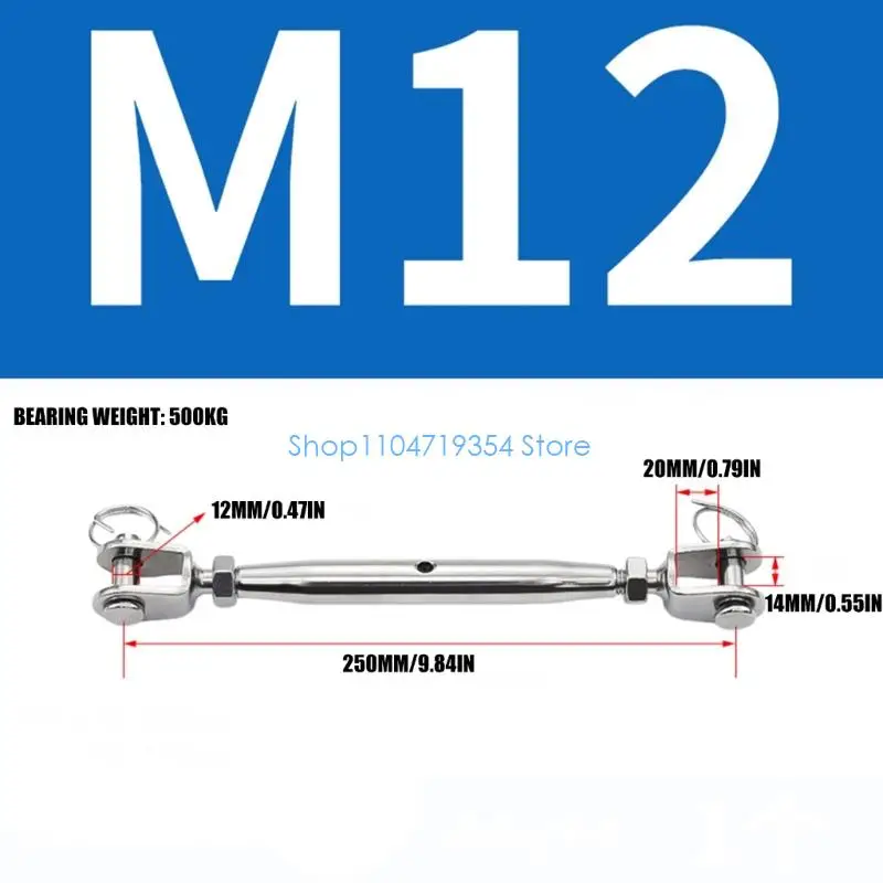 0XLD 2pieces 304 Stainless Steel Turnbuckles with High Strength Design for Efficient Tension Management Projects