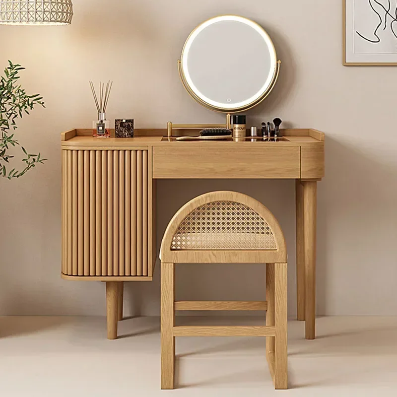 Wood Luxury Dressing Table Storage Women Mirror Bedside Vanity Dressing Table Bedroom Coiffeuse De Chambre Hotel Furniture