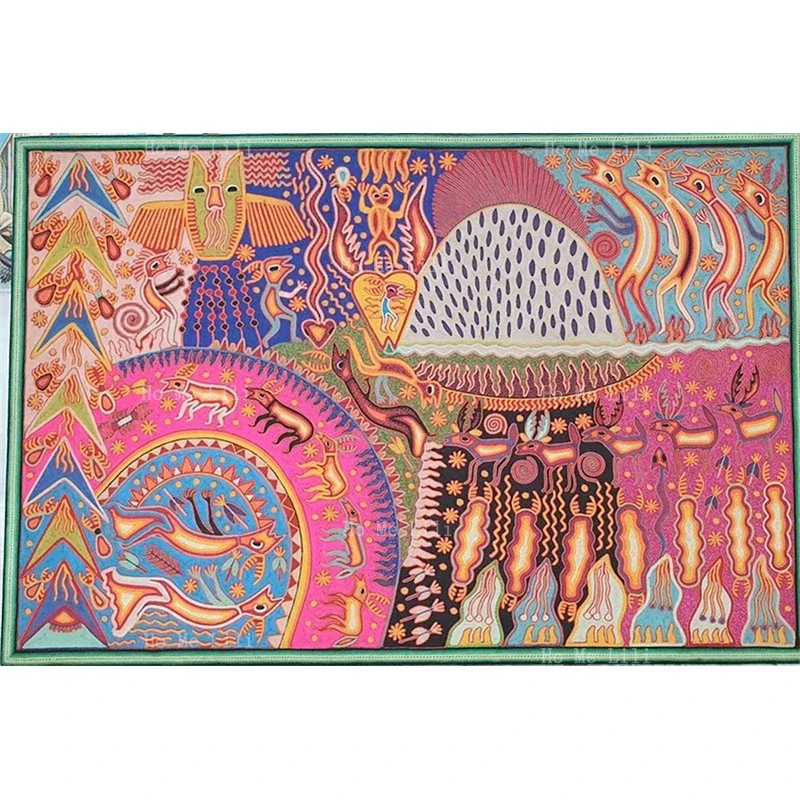 Mexico Traditional Huichol Yarn Art Famous Shaman Offerings Wixarika Culture Customs Extraordinary Quick Drying Towel