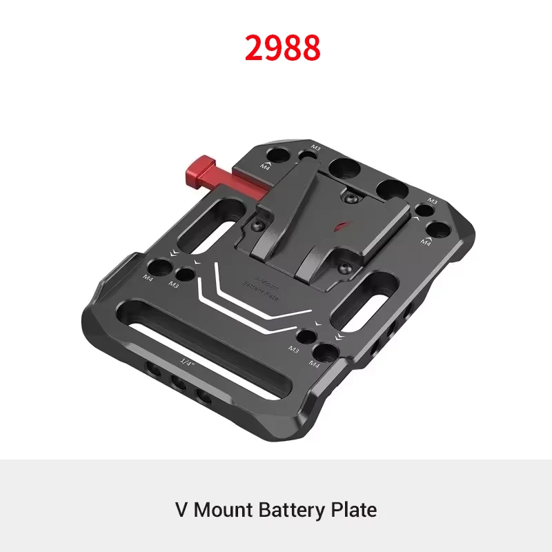 SmallRig V-MOUNT batterijplaat met verstelbare arm en 15MM staafklem, standaard V-Lock batterijplaatadapter voor voeding