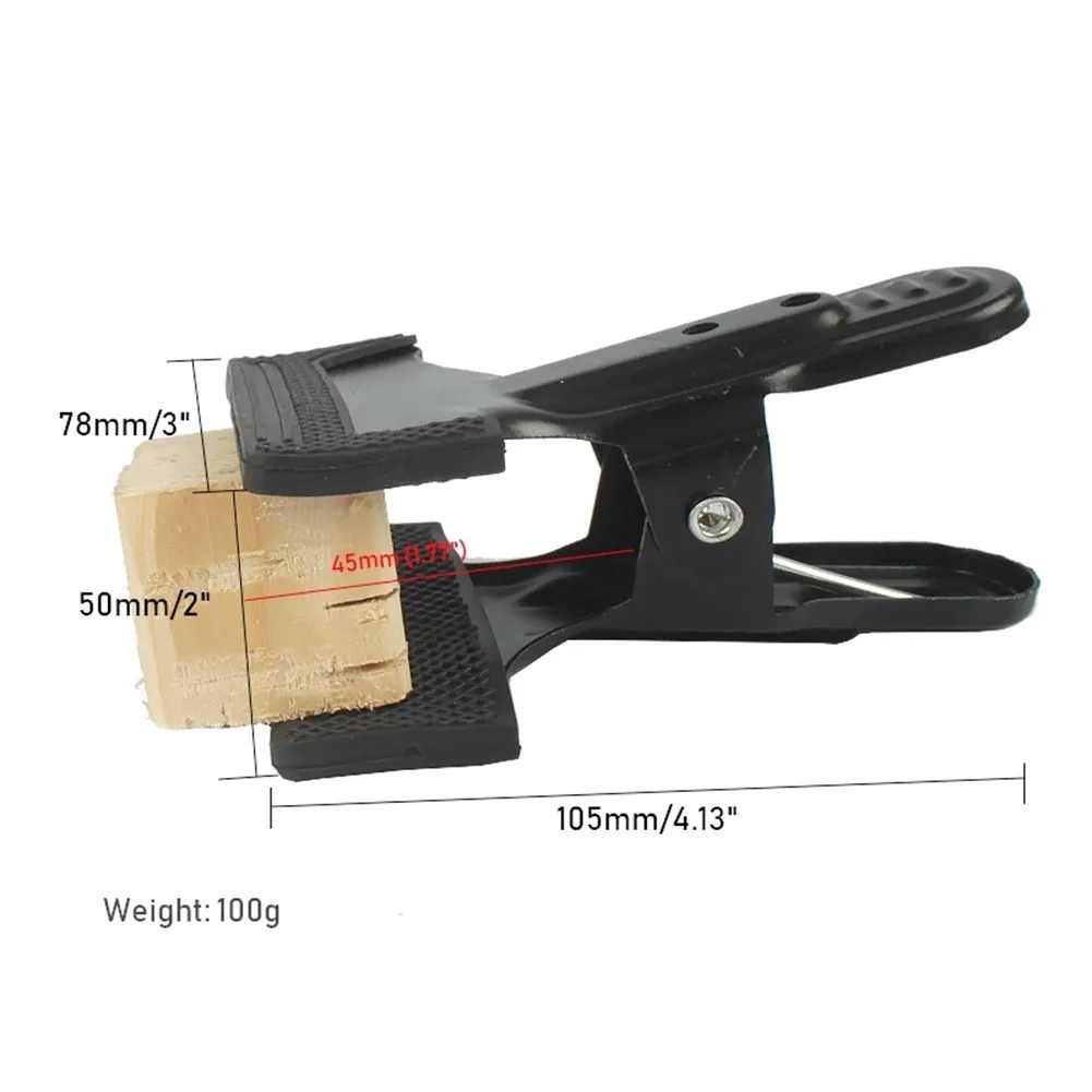 Strong Metal Wide Mouth Spring Clamp 4.5cm Opening Black Steel Grip With Rubber Pads For Woodworking Photo Backdrop T