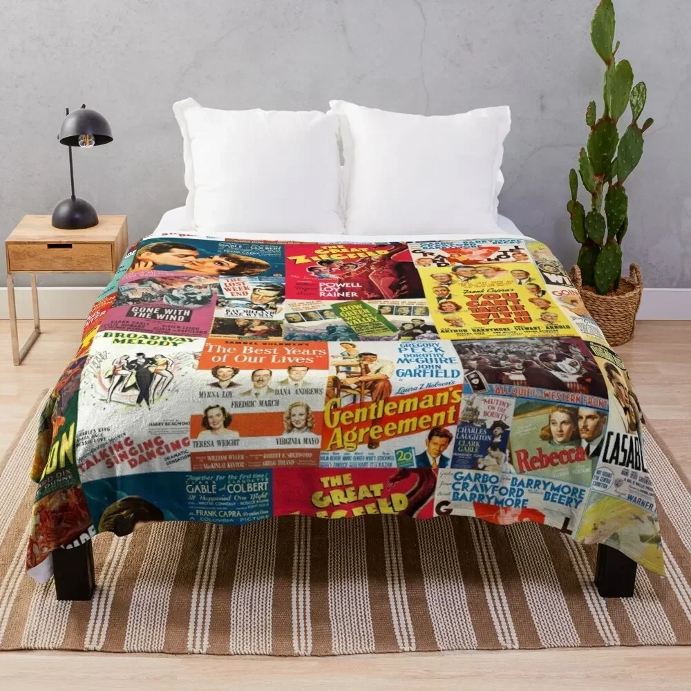 Classic movie posters from first 20 best picture winners Throw Blanket Plush Decorative Sofa Baby Blankets