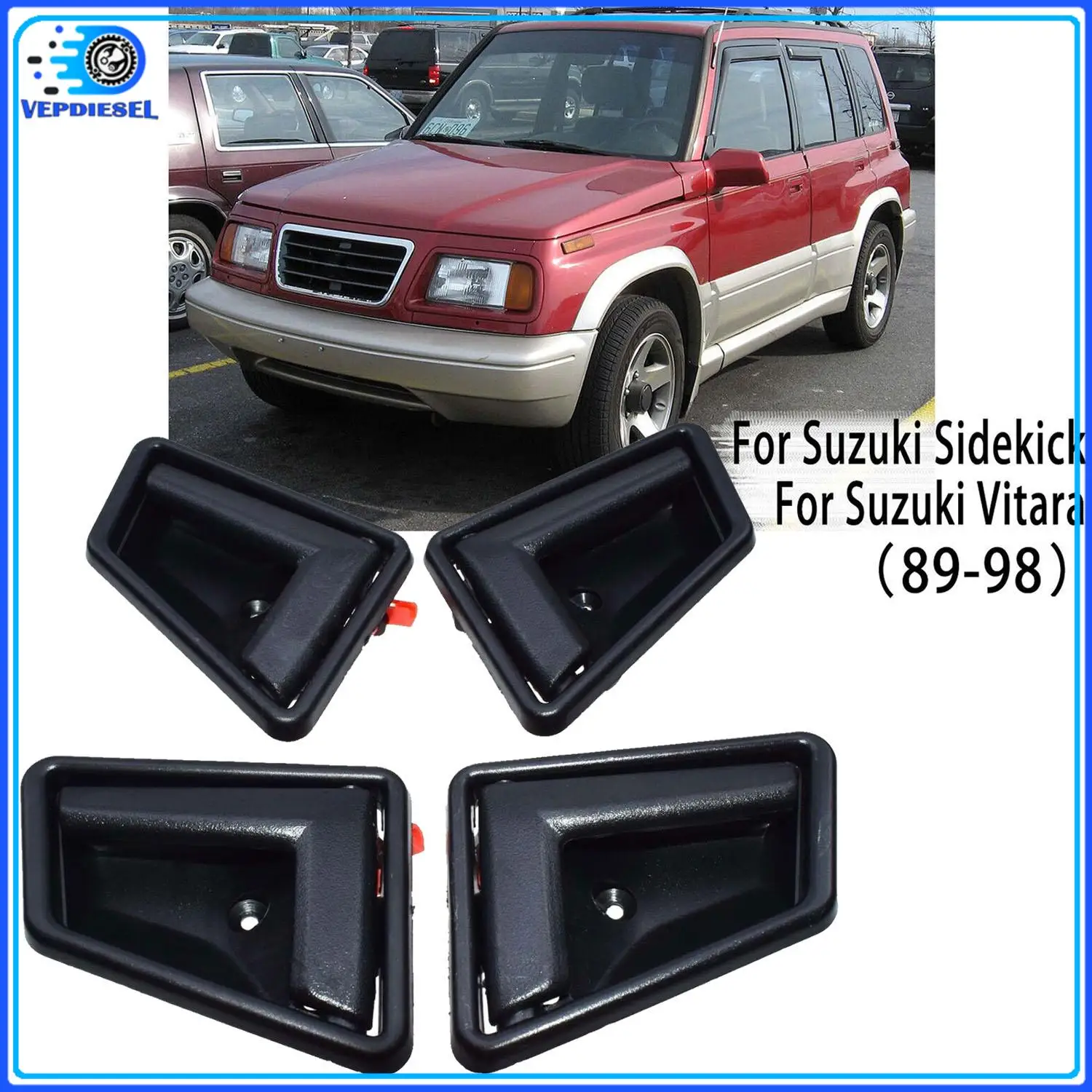 

4pcs Driver Passenger Interior Inner Door Handles 8313056B015ES 8311056B015ES For Suzuki Sidekick Chevy Geo Tracker 1989-1998
