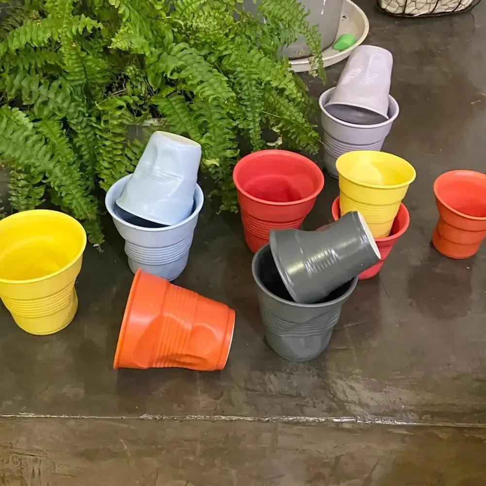 

Drinking Cup Ceramic Water Mug Portable Bright-colored Convenient Creative Irregular Shape Water Cup