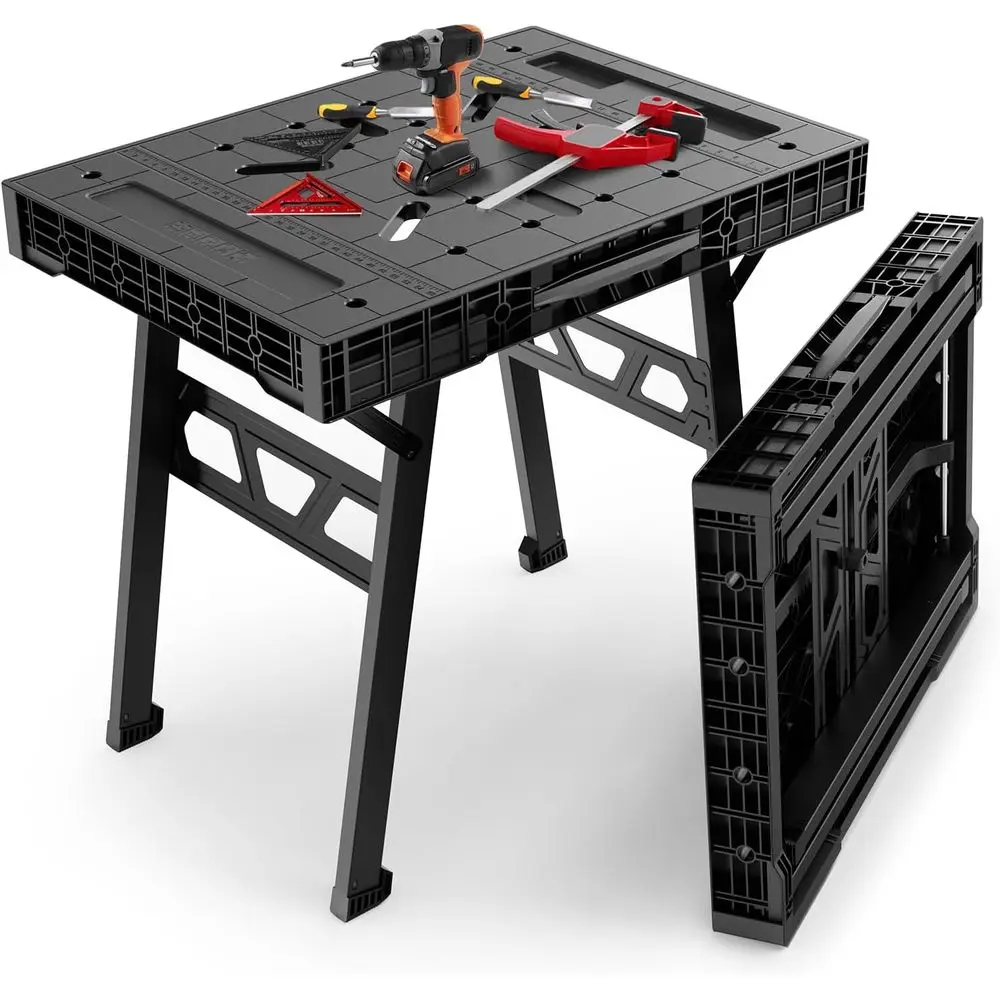 

Рабочий стол Exprolding, портативный складной верстак с легкой сборкой, 34 дюйма (Ш) x 24 дюйма (Г), легкий плиточный рабочий стол с грузоподъемностью 1650 фунтов.