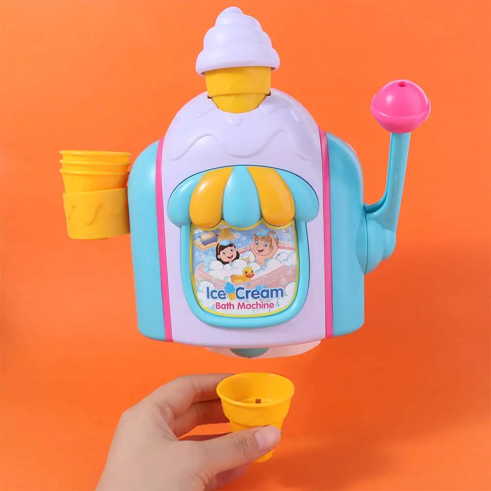 قوية شفط الآيس كريم فقاعة صانع محاكاة اللعب المياه آلة رغوة الآيس كريم حساسة التفاعل اللعب حمام الأطفال