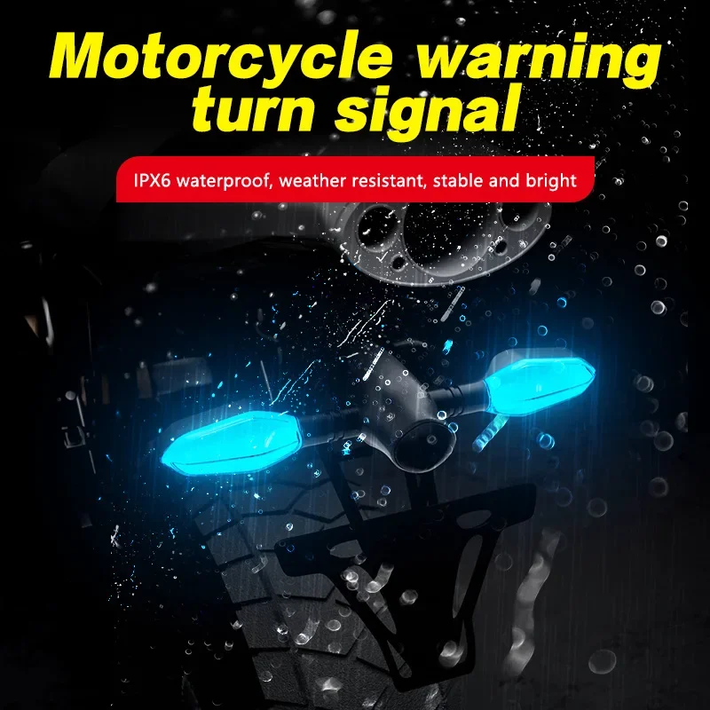 2Pcs LED Color-Changing Ground Projection Turn Signal Lights, Ultra-Bright Atmosphere Warning Light for Motorcycle E-Bike