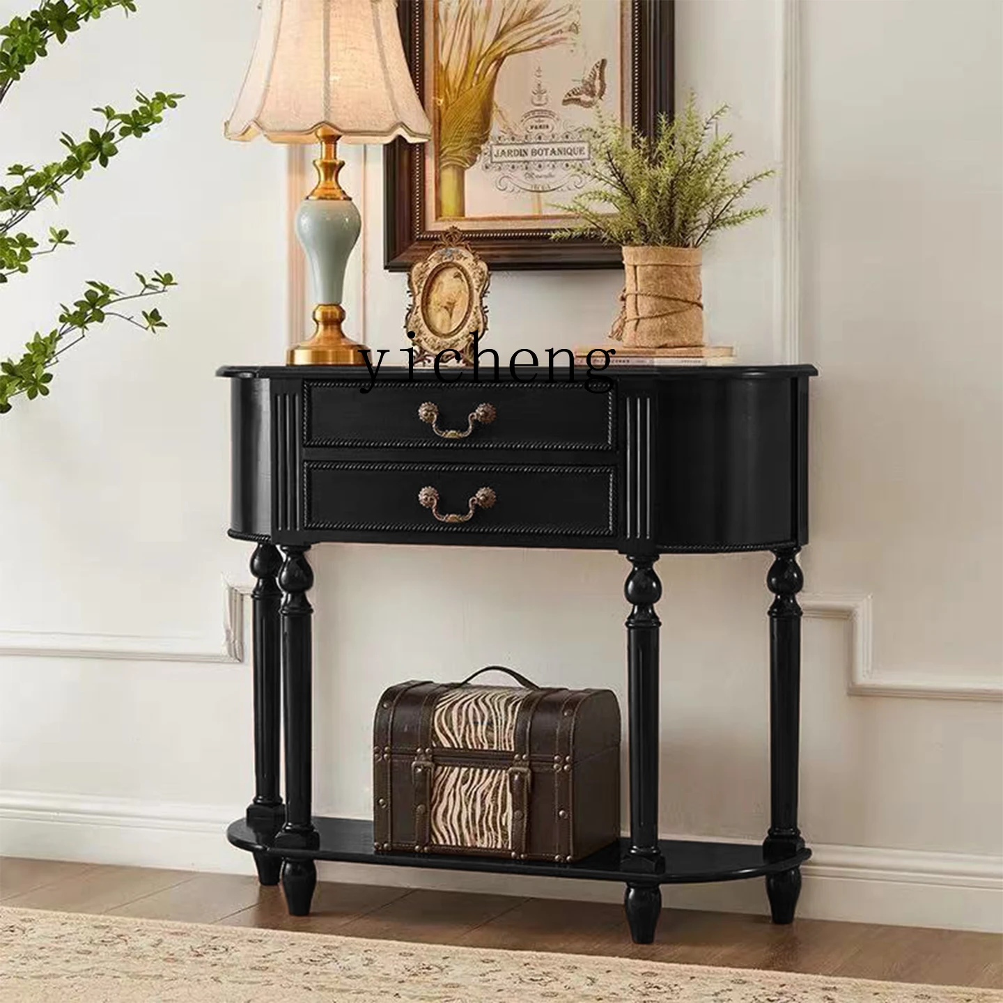 

LX porch cabinet entrance foyer rack living room home locker all solid wood