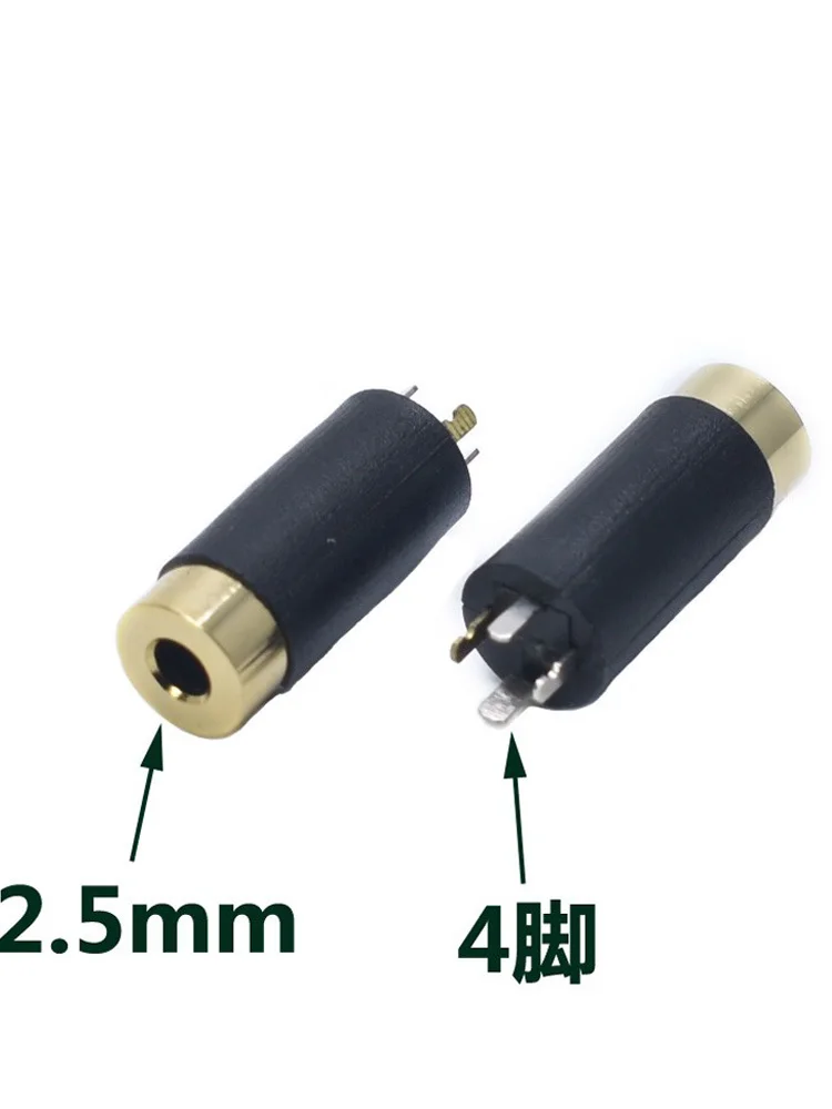 Headphone 2.5Mm Dual Channel Jack, 4-Section Vertical Female Audio Socket