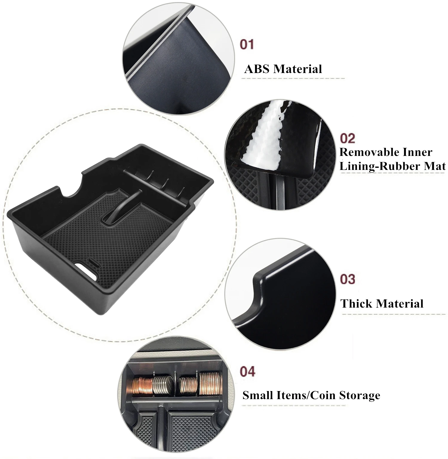 for Jeep Renegade 2015 2016 2017 2018 2019 2020 2021 2022 2023 Car Passenger Tray Organizer Grab Handle Storage Box Accessories