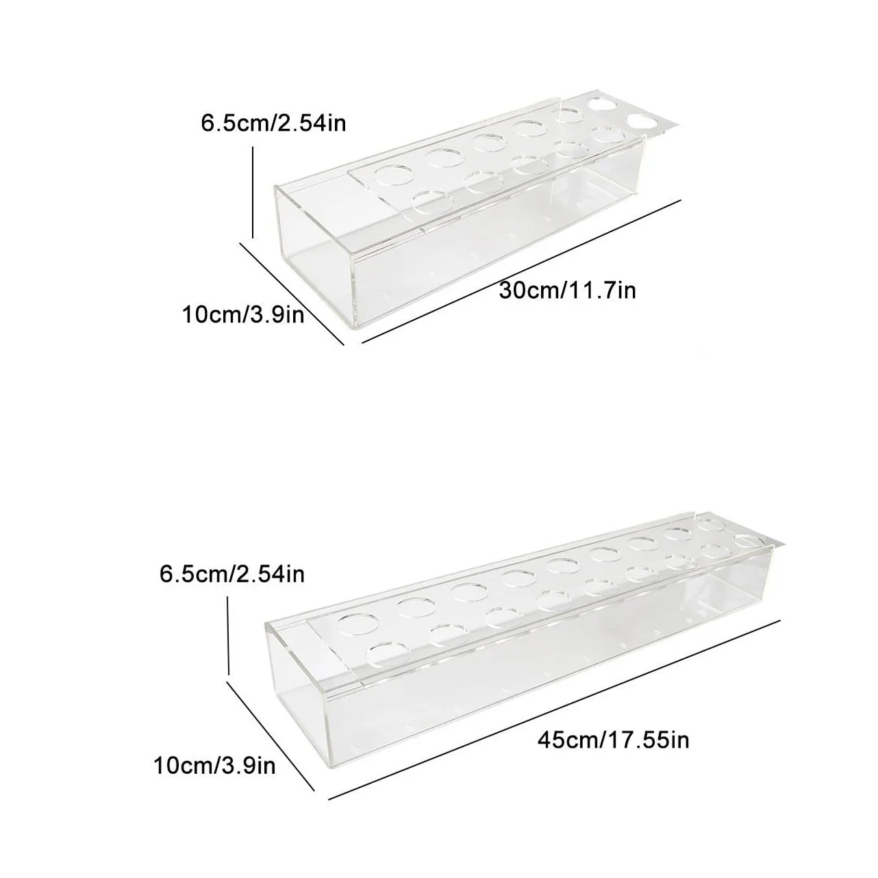 Rectangular Transparent Acrylic Plastic Rose Vase Wedding Table Flower Stands, Decorative Supplies, 10 Hole, 12 Hole, 14 Hole