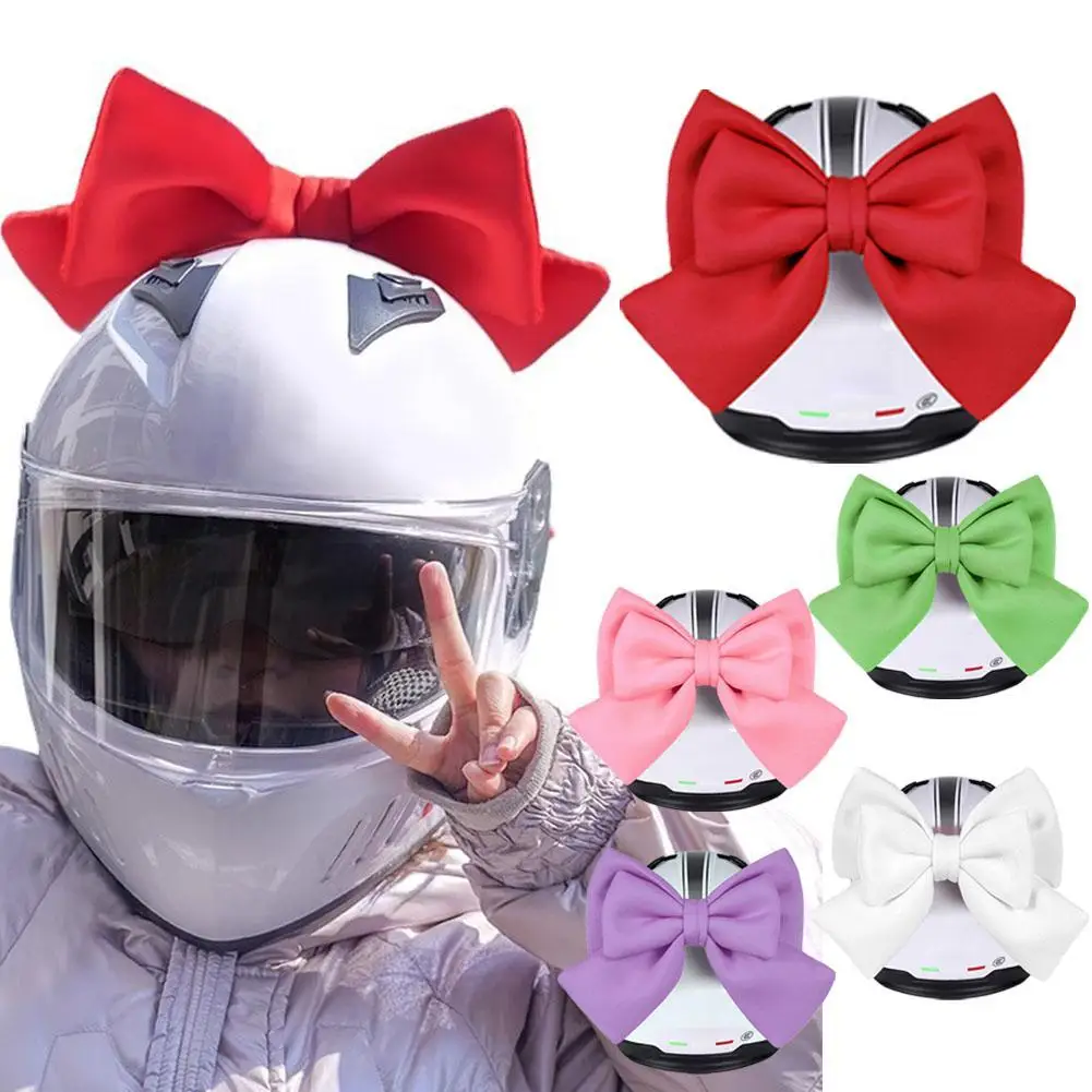 

Motorcycle Helmet Bow Decoration Electric Bike Helmet Car Body Decoration Accessories Bowknot Suction Cup Type For Girl Women