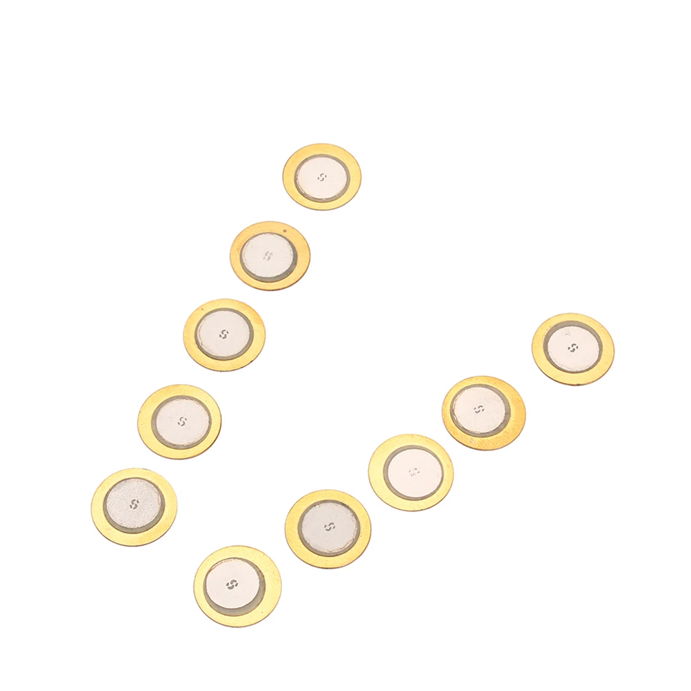 

10 PCS Small Copper Sheet Piezo Diaphragm Pickups Disc Instruments Guitar Accessory
