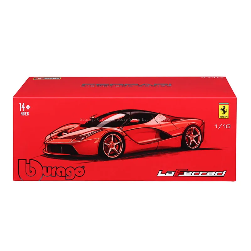 Bburago 1:18 Brand New Hardcover Ferrari LaFerrari Red Supercar Static Diecast Model Collectible Car Toys Classic Car