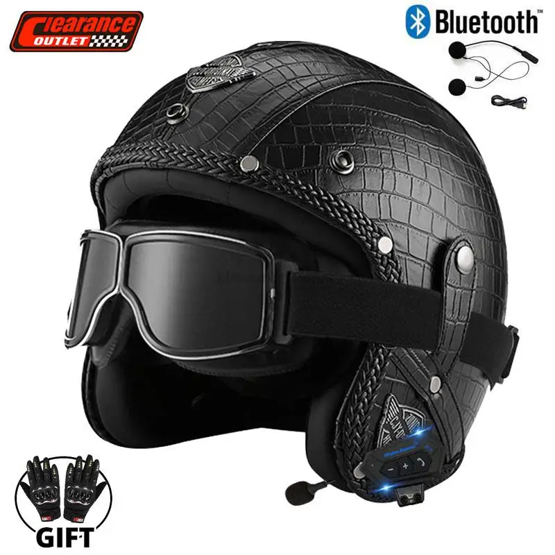 

Moto Helmet Bluetooth DOT Safety Protection Children Helmet ABS Material Motorcycle Helmet Capacete De Moto Scooter Open Face