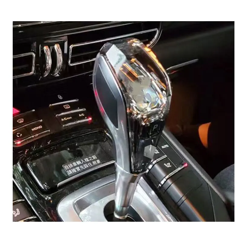 

Transparent Crystal Car Gear Shift Knob Lever Replacement For Porsche Cayenne Panamera Macan Interior Accessories