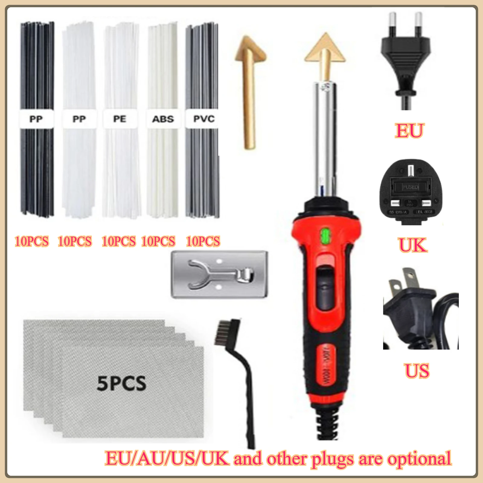 

Car bumper repair machine, welding gun, soldering iron, smoothing knife, plastic crack repair, automotive maintenance tool