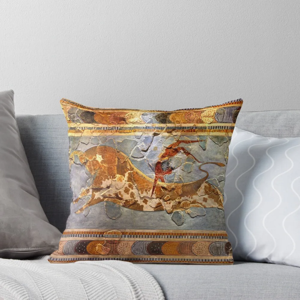 

Minoan Times - Dancing with the bulls Throw Pillow Decorative pillow case Luxury Room Decorative Cushions pillow