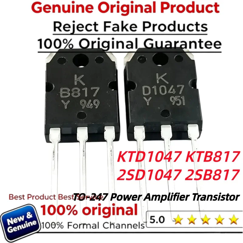 5-10pairs 100% New Imported Original  KTD1047  KTB817  D1047  B817   2SD1047  2SB817  Power Amplifier Transistor  TO-247