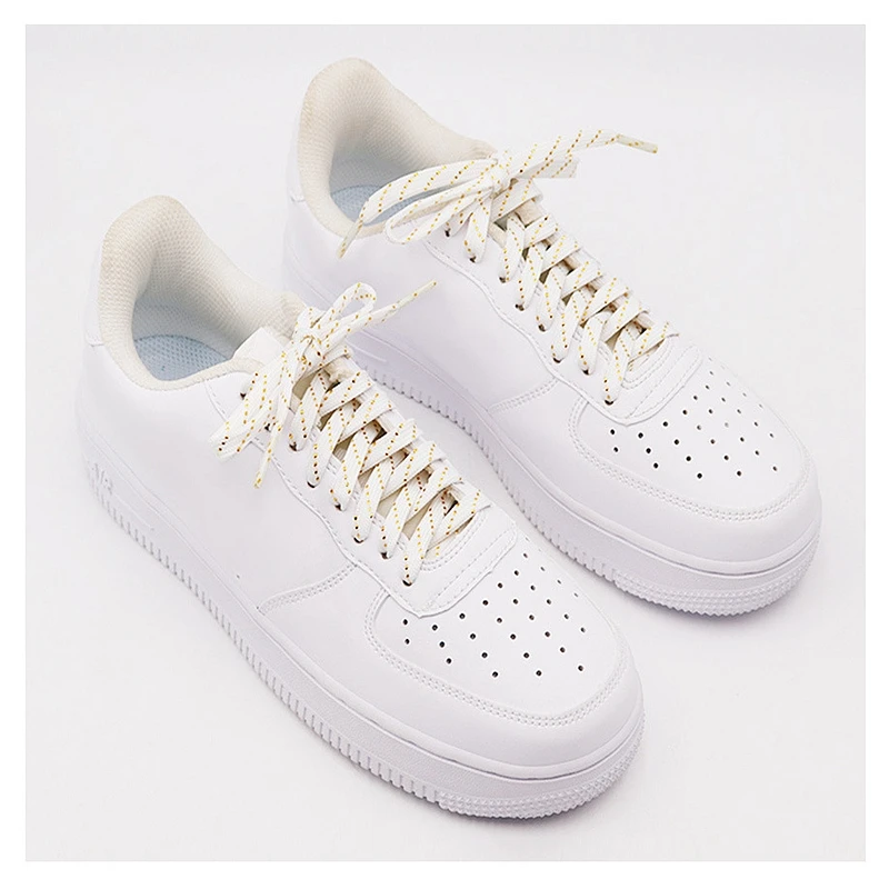 

Luxury Gold Wire Flat Shoelaces 7mm Wide Rope for Sneakers Casual Shoe Laces 60/100/120/140/160CM Pair Shoe Accessories