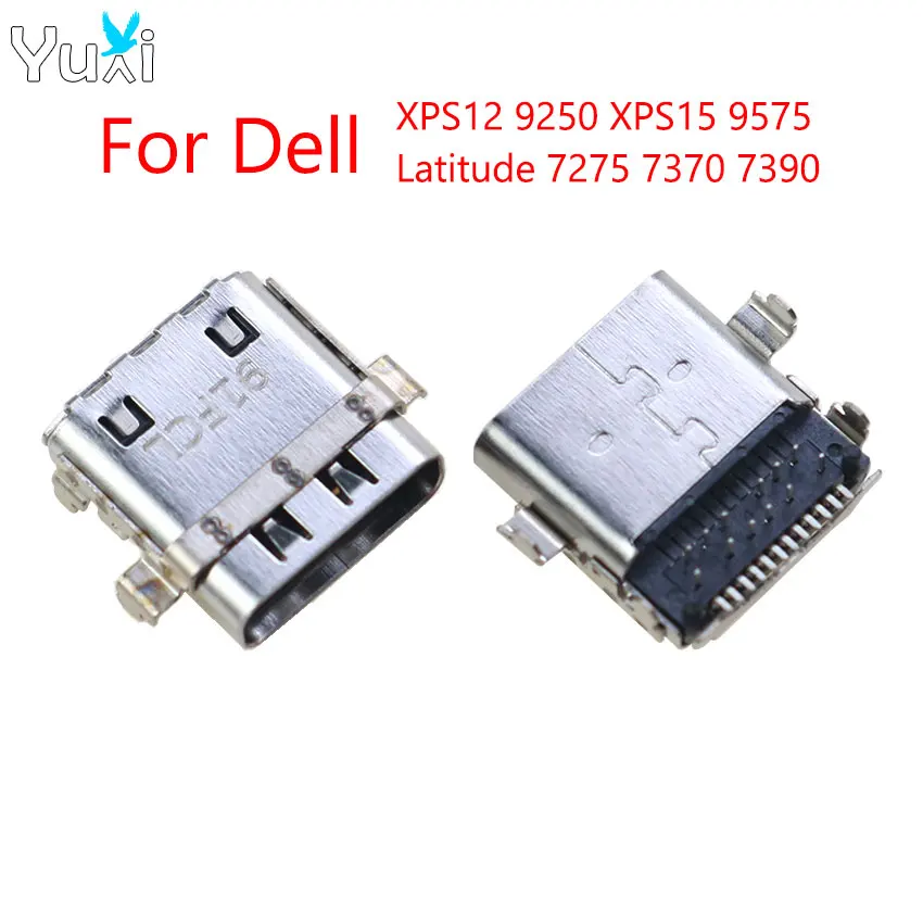 YuXi 2pcs For Dell XPS12 9250 XPS15 9575 Latitude 7275 7370 7390 USB Type C Charger Dock Connector Charging Port Socket Plug