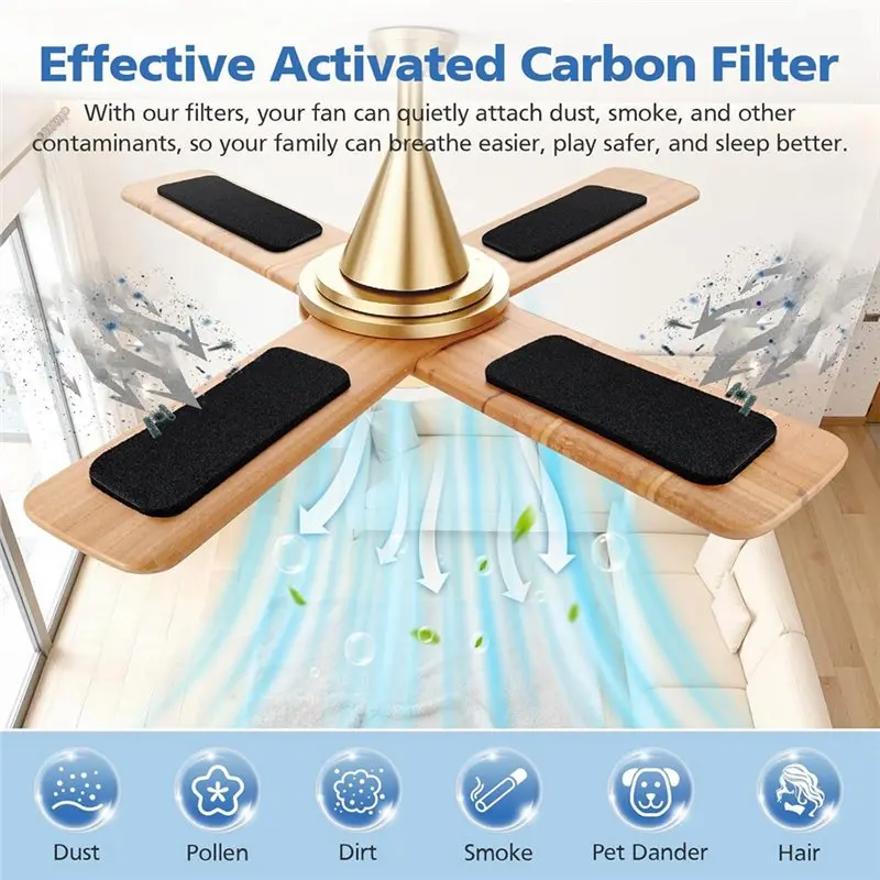 Ceiling Fan Filters For Blades,Fit Ceiling Fan Purifier Pads-ABQU