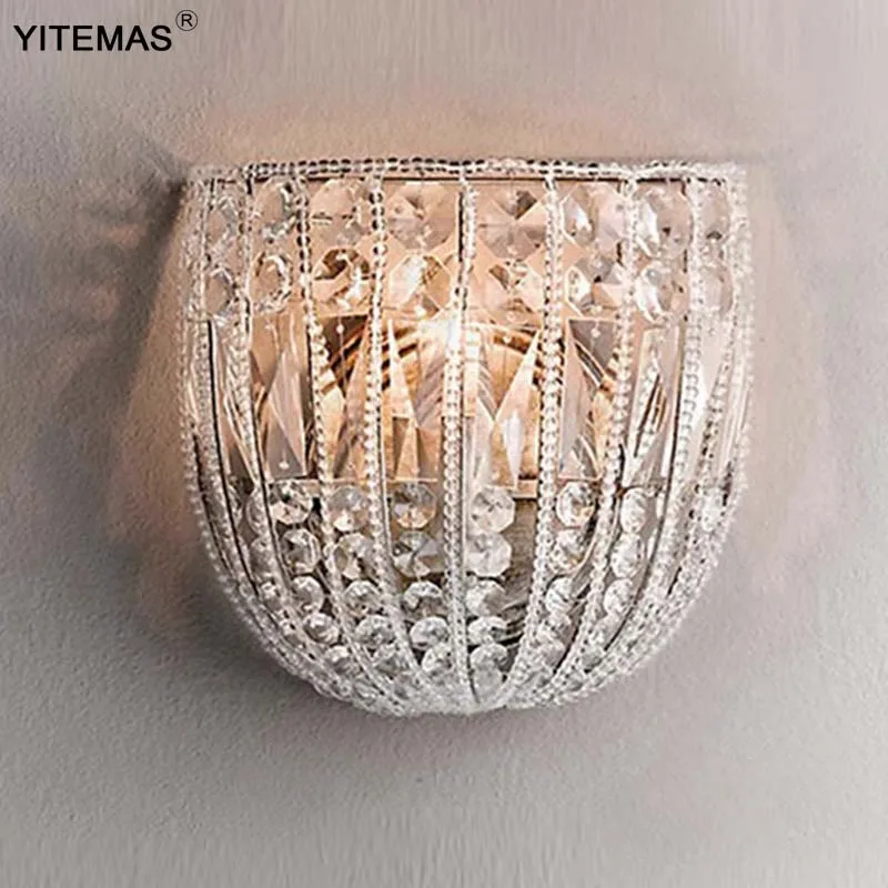 Fairytale Crystal Wall Sconce Full Copper European French Living Room Dining Room Bedroom Female Children's Room Bedside Lamps