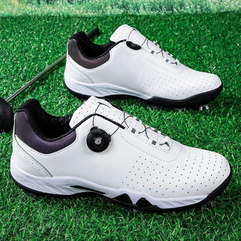

Golf sneake men's style four season breathable outdoor casual wear-resistant rotating button activity nail anti slip sports shoe
