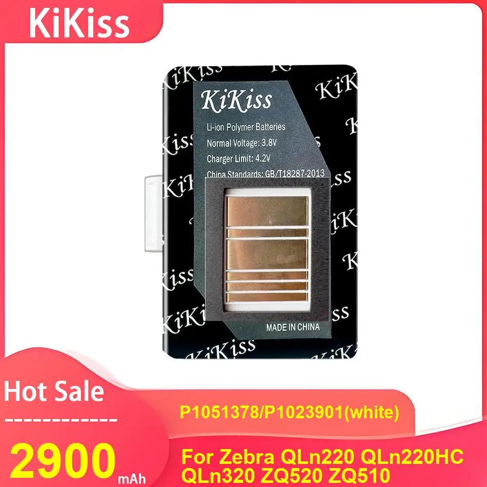 

KiKiss Battery For Zebra QLn220 QLn220HC QLn320 ZQ520 ZQ510 ,P1051378/P1023901(white) 2900mAh Batteries