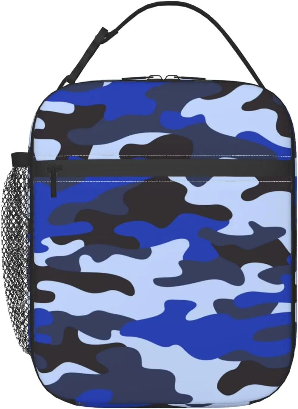 Durable Insulated Lunch Box, Reusable Adults Lunch Bag For Men And Women, Perfect For Work Picnics, Blue Camo