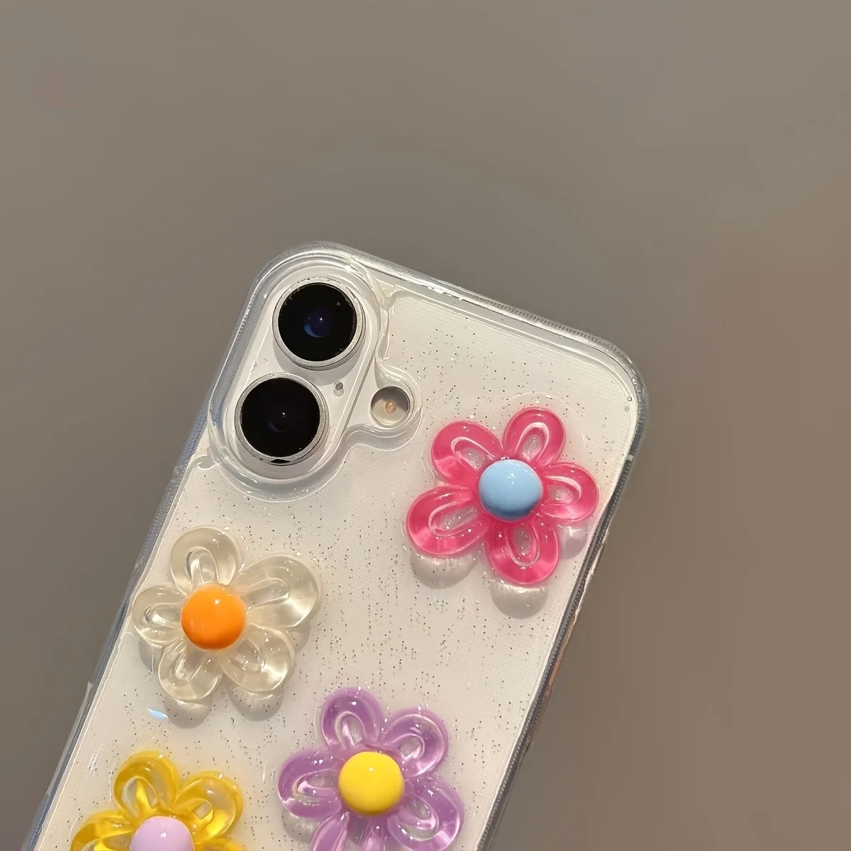 3D-Blumen Luxus Glitzer Handyhülle für iPhone 17 13 16 15 11 12 14 Pro Max 17 Air XR X 16e Weiche Stoßfeste Hülle – Detail 3