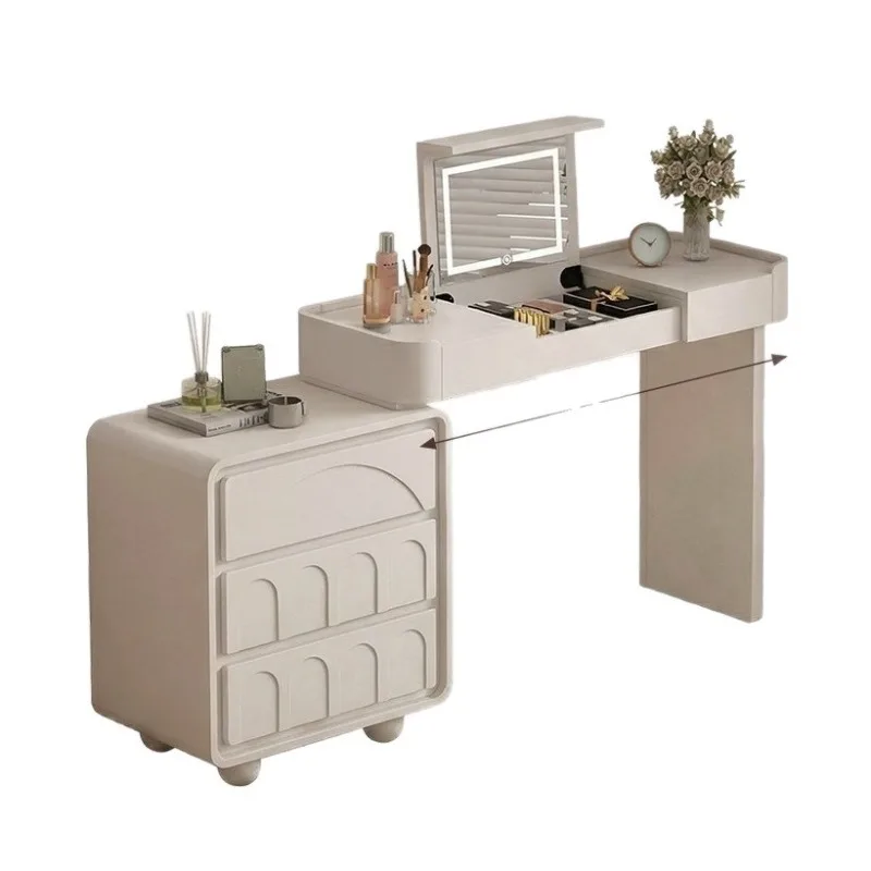 French flip dresser chest, integrated 2026 new bedroom, end of bed, cream style makeup table, storage locker
