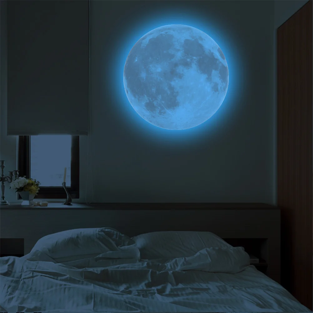 

1Pcs in The Dark Wall Sticker Luminous Round Removable Art Sticker 40cm for Room Bedroom Color Changing Glowing