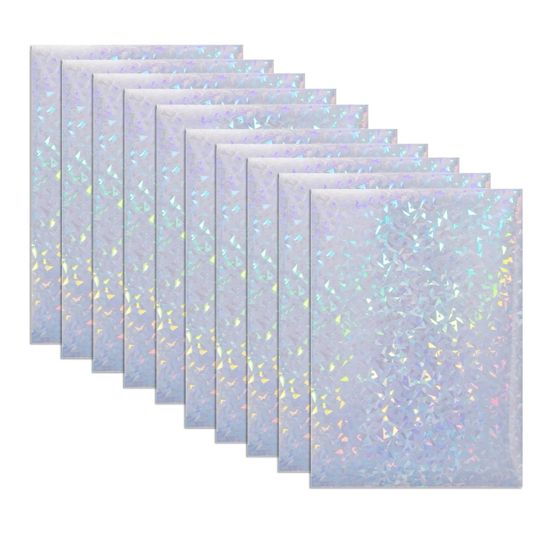 

10 Sheets Transparent Holographic Overlay Lamination Vinyl A4 Size Self-Adhesive Laminate Waterproof Vinyl Sticker Paper