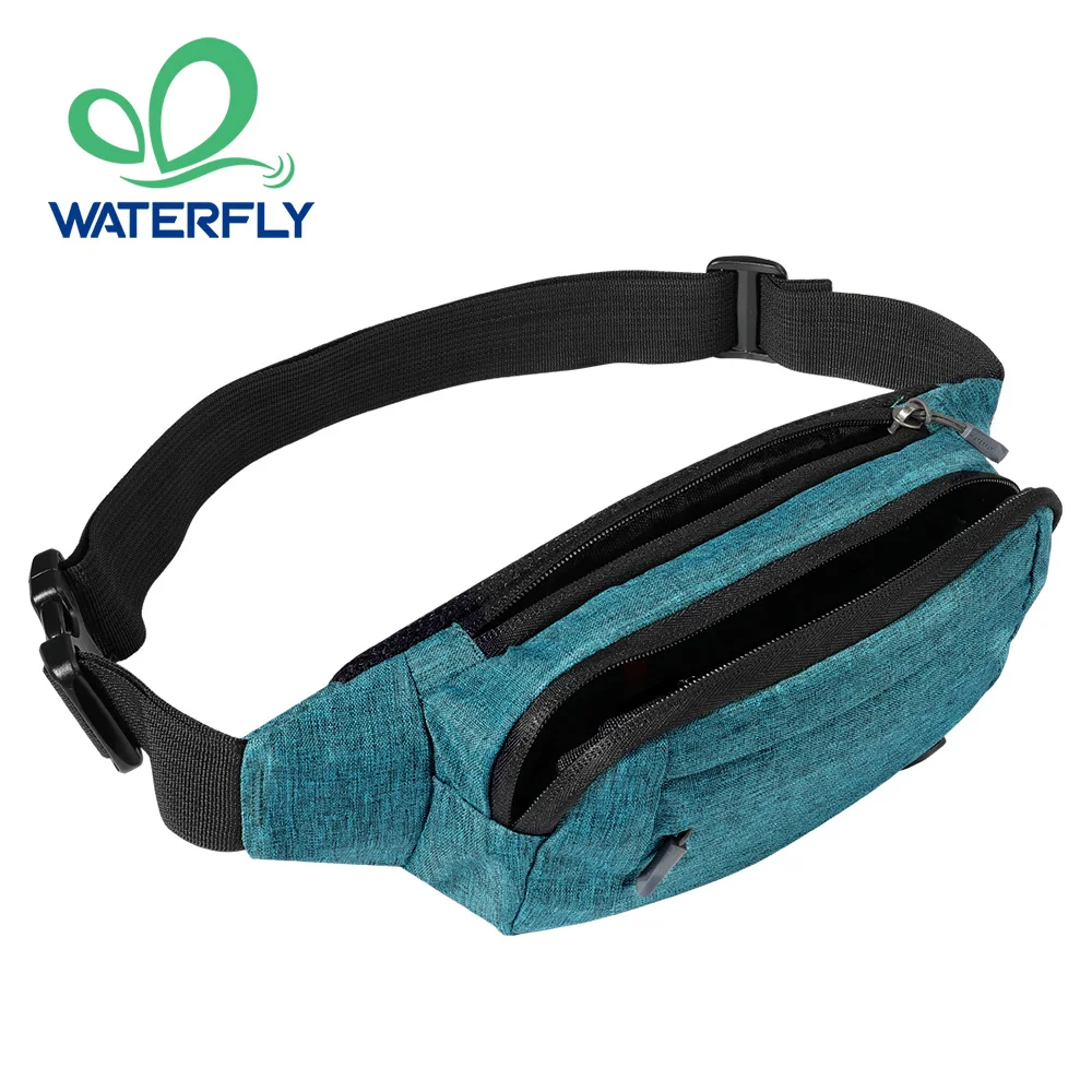 WATERFLY Waist Fanny Pack Ladies Fashion Bum Bag Chest Bag With Adjustable Belt For Sport Running Hiking Jogging Girls Women Men