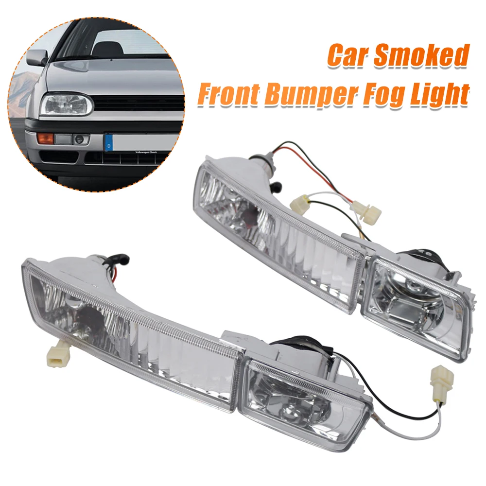 4PCS/Set Car Smoked Front Bumper Fog Light Turn Signal Light Car Front Bumper Reflector Light for VW Golf Jetta MK3 1993-1998