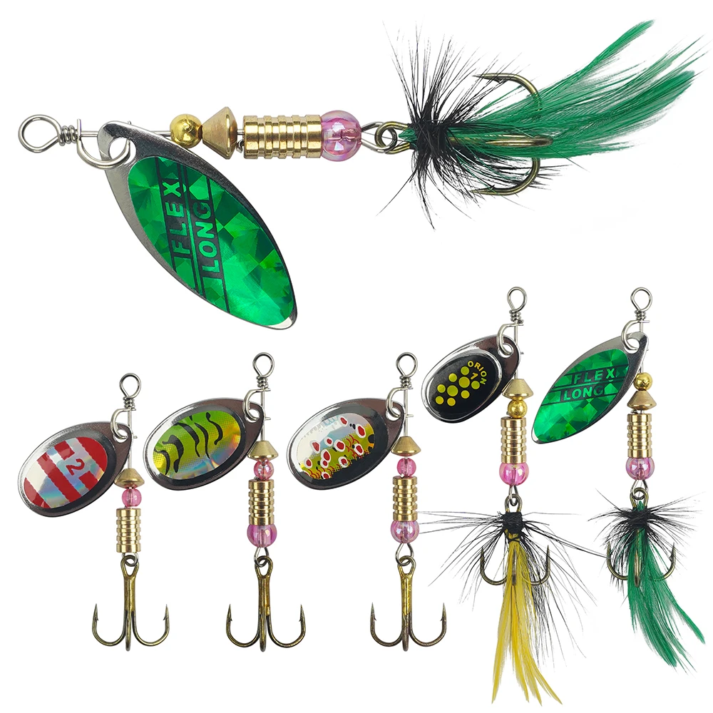 5Pcs Spinner Baits Fishing Lures Bass Trout Hard Metal Spinner Baits Kit Inline Spinnerbaits Fishing Lures for Walleye Crappie