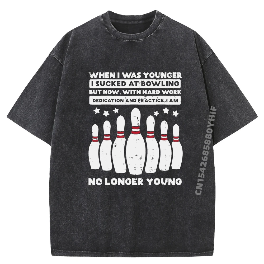 

Когда я был молодой боулинг, забавный юмор, кляп-котелок для мужчин и женщин, модная футболка, мужские подарки, винтажная стираная одежда