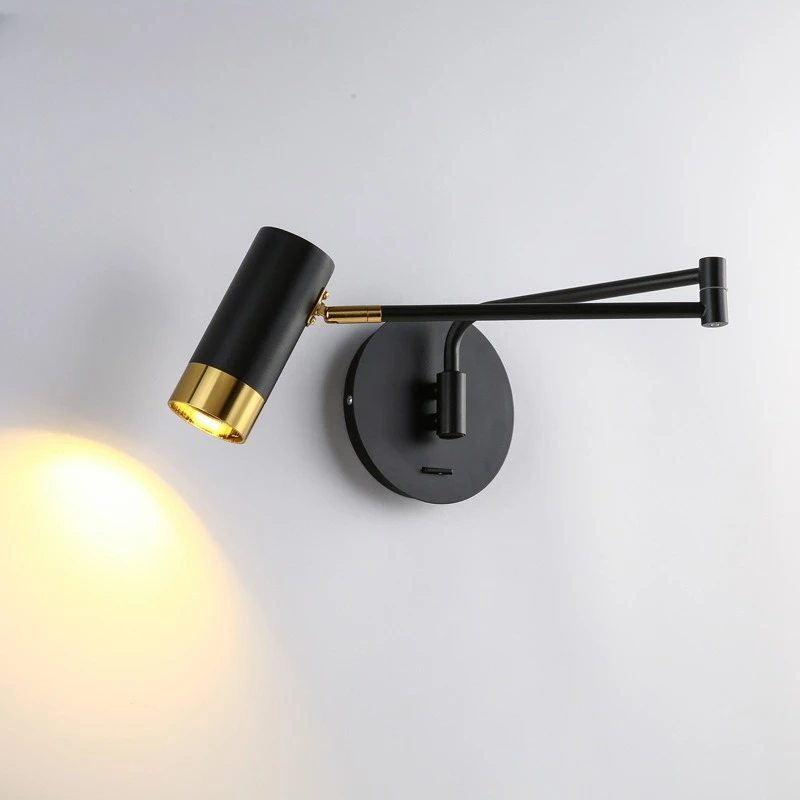 Minimalist Durable Wall Lamps Bedside Lights Modern Study Reading Creative Telescopic Rocker Arm Bedroom Background Wall Sconces