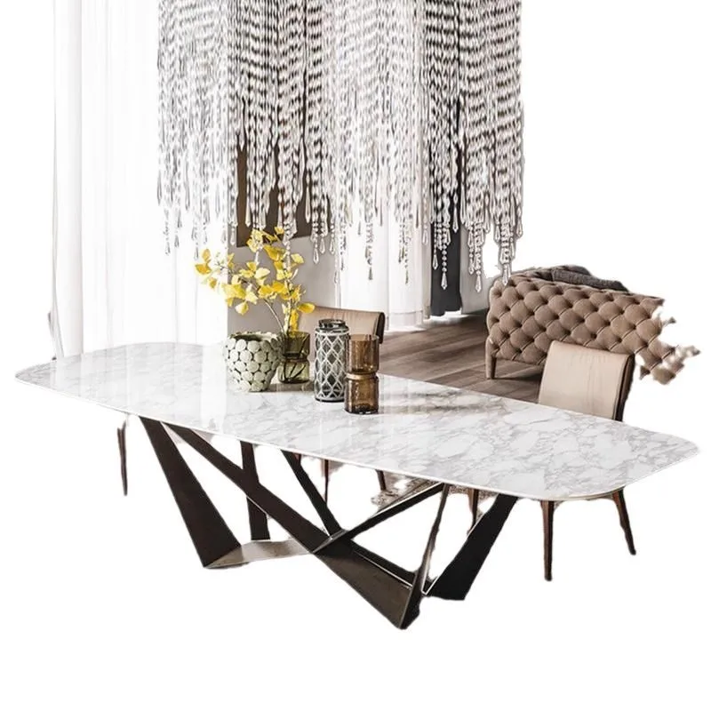 Italian light luxury rock slab desk designer model room modern Tables simplicity, rectangular home, Pandora dining table