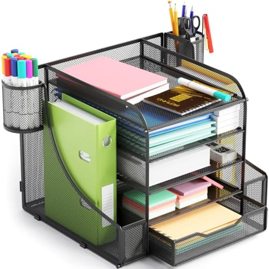 

5-уровневый сетчатый настольный органайзер PLUS The Upgraded Time Space Saving Desktop Organizer System for Productivity Success Ideal P