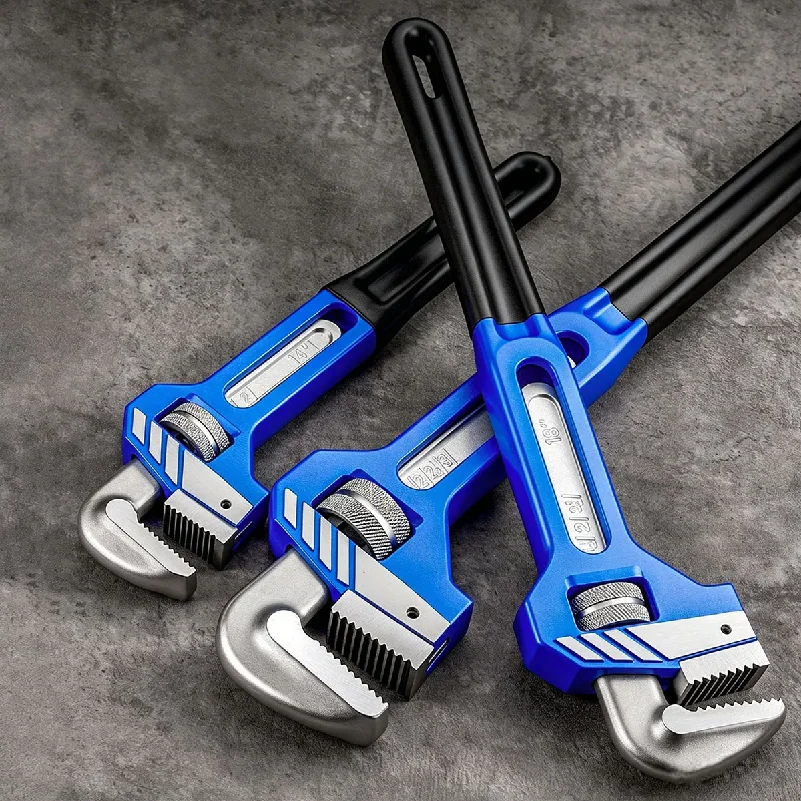 Heavy Duty Adjustable Pipe Wrench 8 10 12 14 Inch High Carbon Steel Quick-Fit Plumbing Pliers Universal Spanner Tool