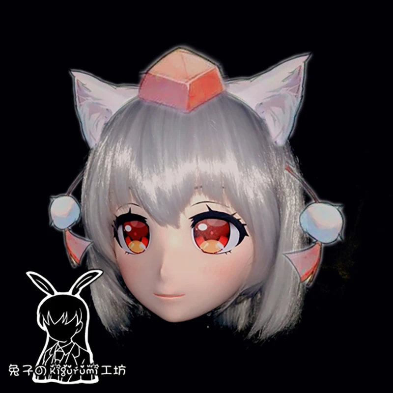 (RB6507)Quality Handmade Female Resin Cosplay Japanese Role Anime Inubashiri Momizi Kigurumi Crossdress Doll Transgender Mask